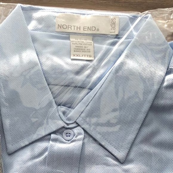 Light Blue Wrinkle-Resistant Ladies Blouse- 3X - Picture 3 of 4